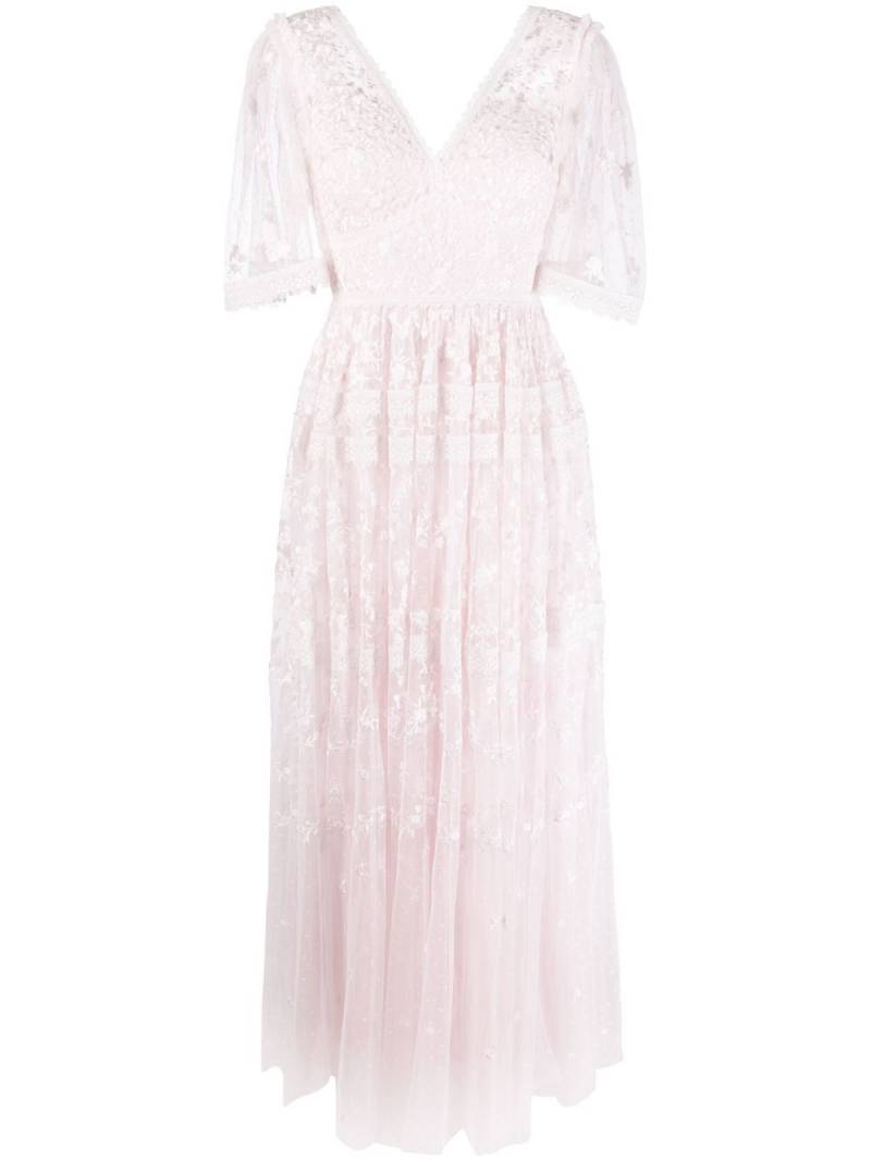 Needle & Thread floral-embroidered tulle gown - Pink von Needle & Thread