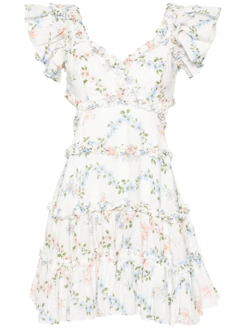 Needle & Thread floral-print cotton minidress - White von Needle & Thread