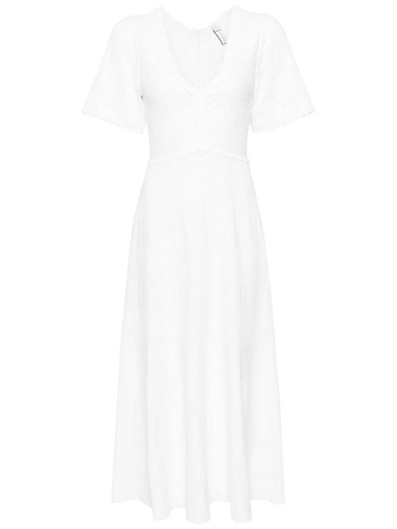 Needle & Thread pointelle-knit midi dress - White von Needle & Thread