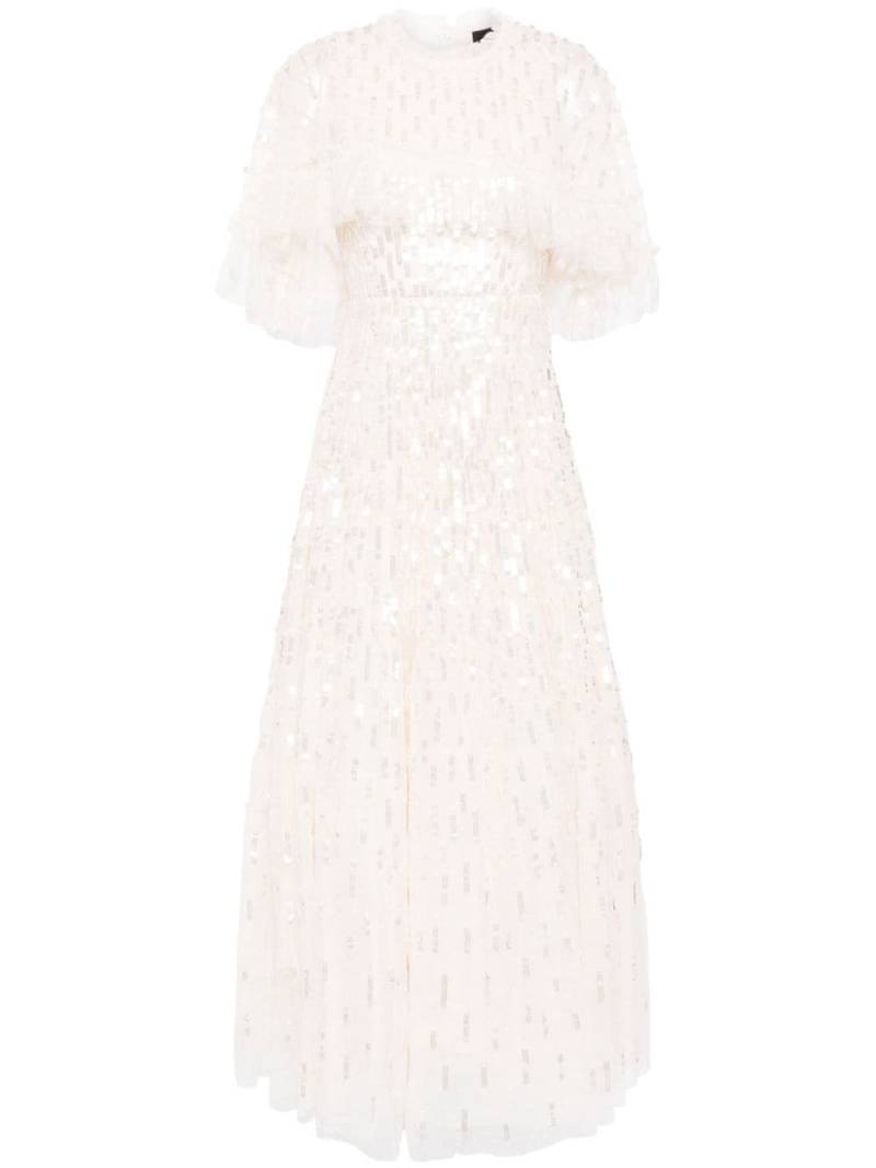 Needle & Thread sequin-embellished cape gown - Neutrals von Needle & Thread