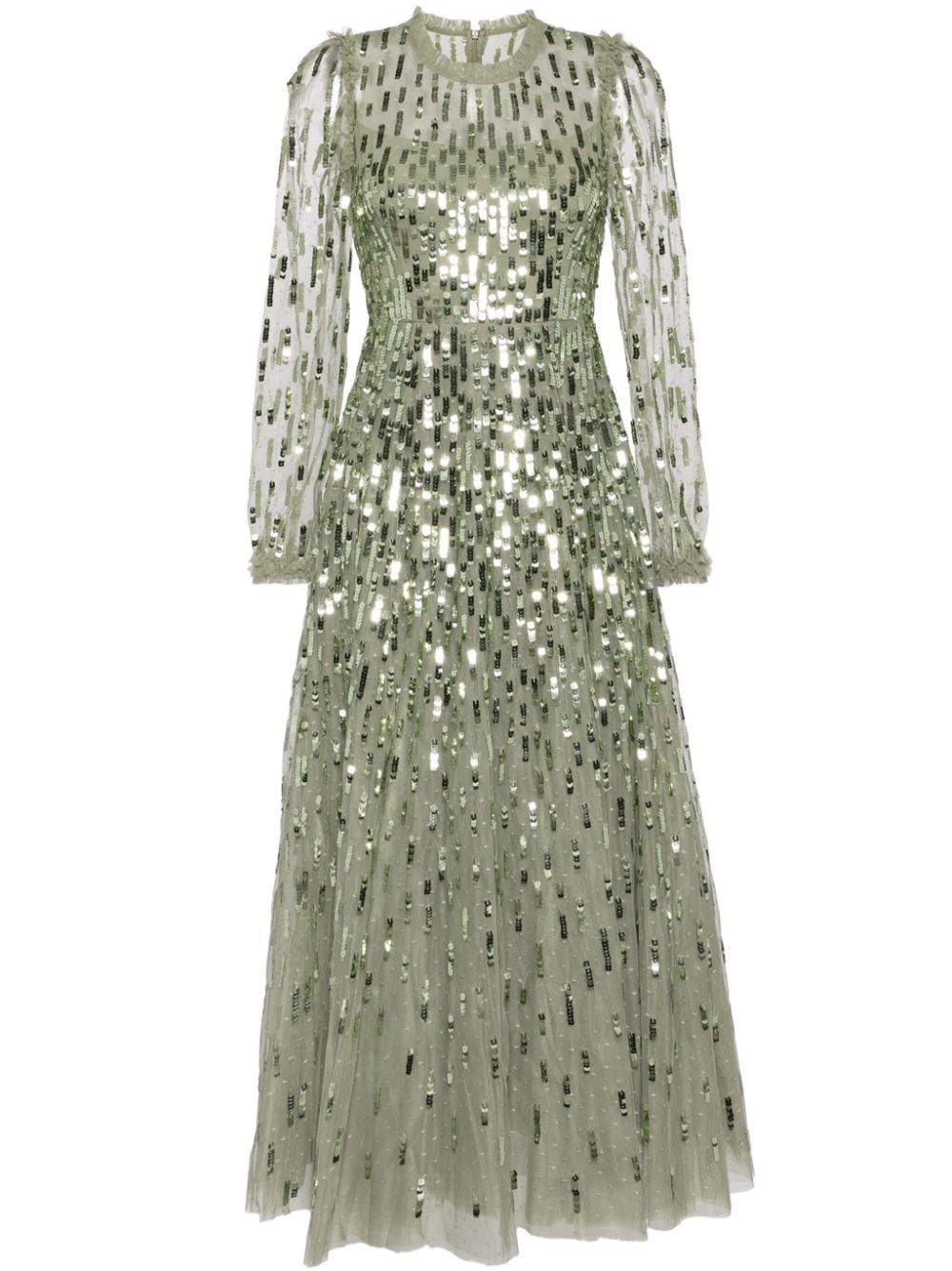 Needle & Thread sequin-embellished long-sleeve gown - Green von Needle & Thread