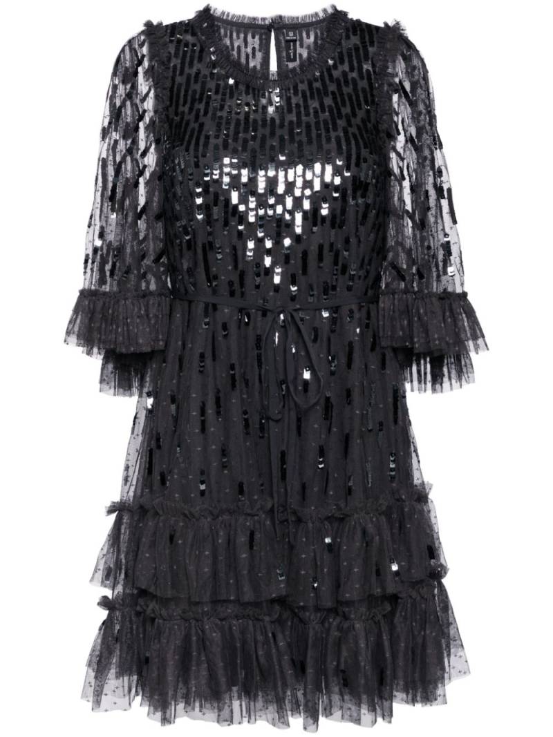 Needle & Thread sequined ruffle dress - Black von Needle & Thread