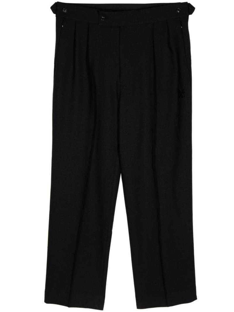 Needles Poly Dobby logo-embroidered straight-leg trousers - Black von Needles