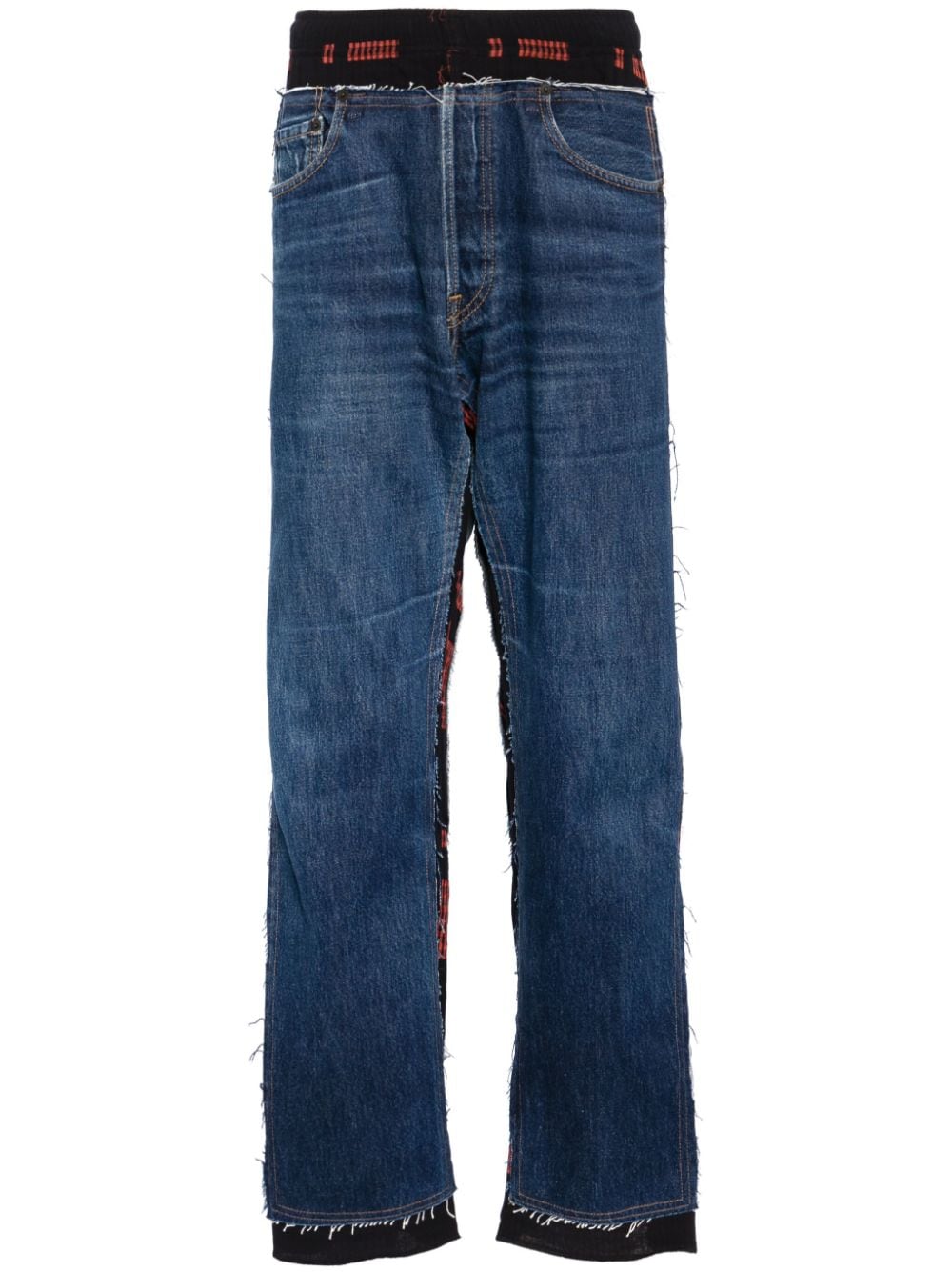 Needles contrast-panel straight-leg jeans - Blue von Needles