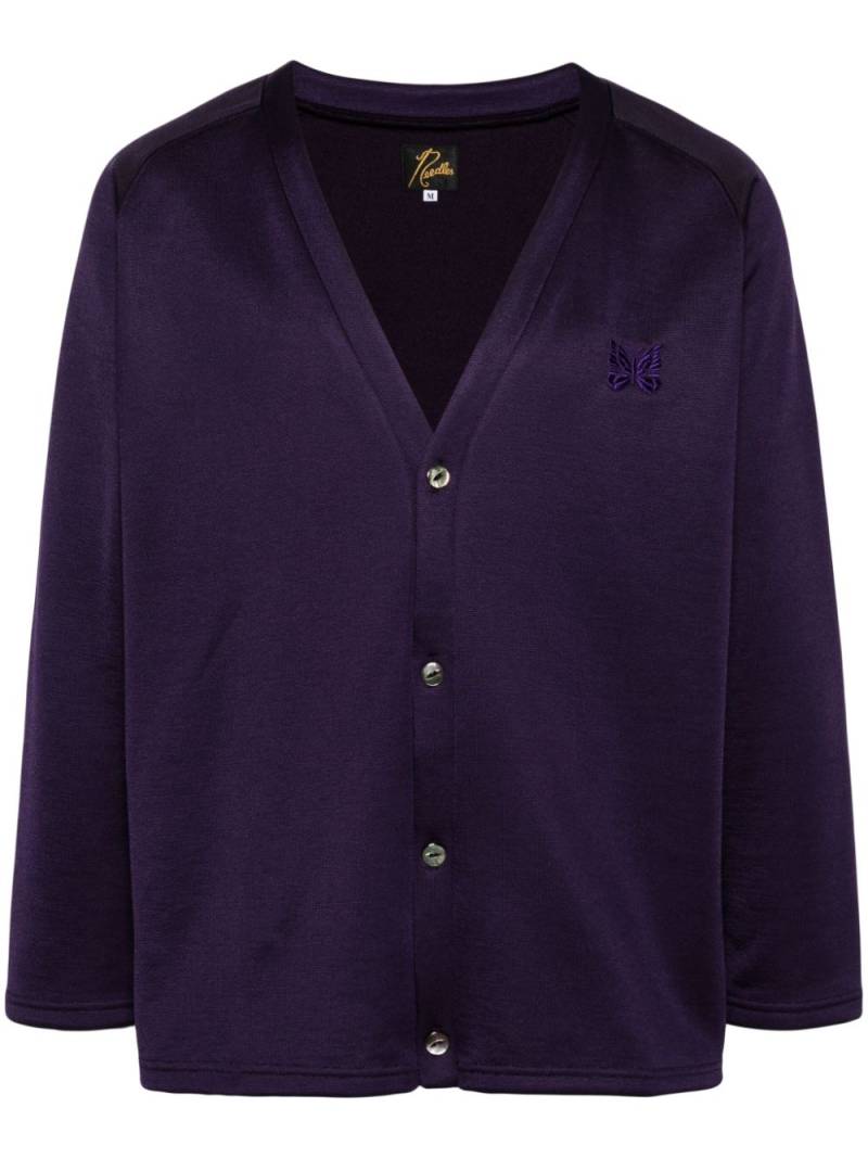 Needles embroidered-logo V-neck cardigan - Purple von Needles