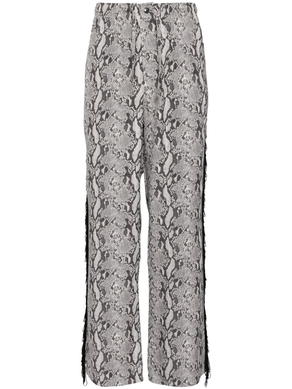 Needles fringed snake-print trousers - Grey von Needles