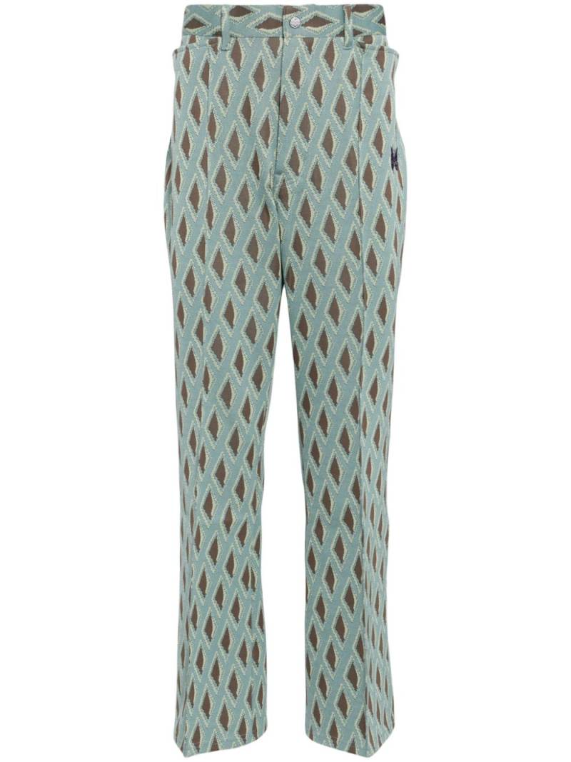 Needles logo-embroidered patterned track pants - Green von Needles