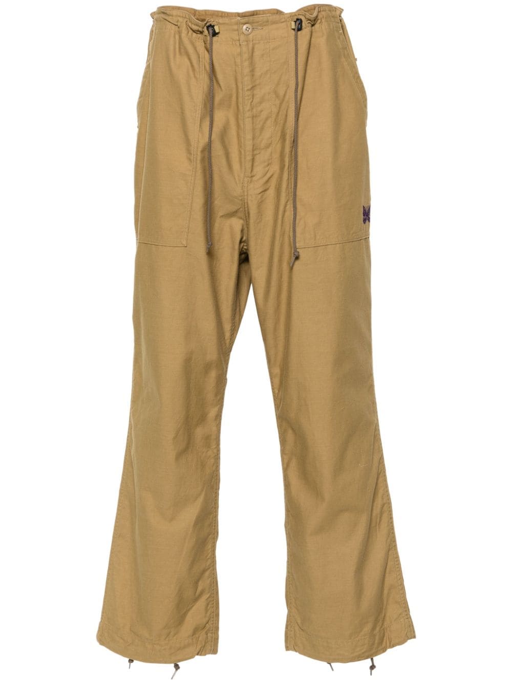 Needles logo-embroidered trousers - Brown von Needles