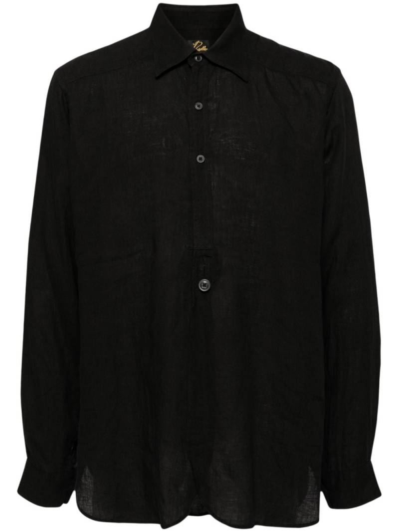 Needles long-sleeve linen shirt - Black von Needles