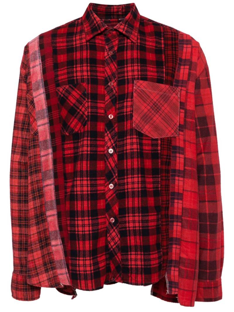 Needles panelled check-print cotton shirt - Red von Needles