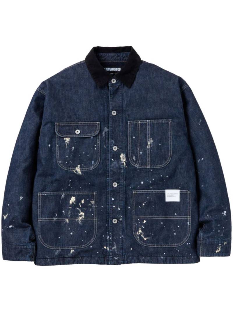 Neighborhood corduroy-collar washed jacket - Blue von Neighborhood