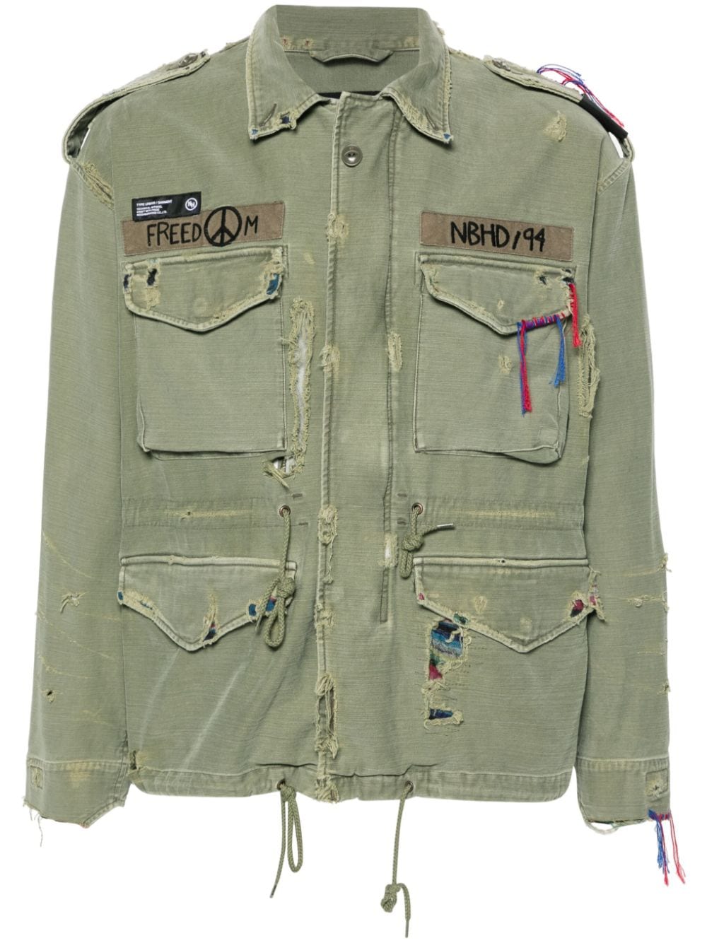 Neighborhood distressed military jacket - Green von Neighborhood