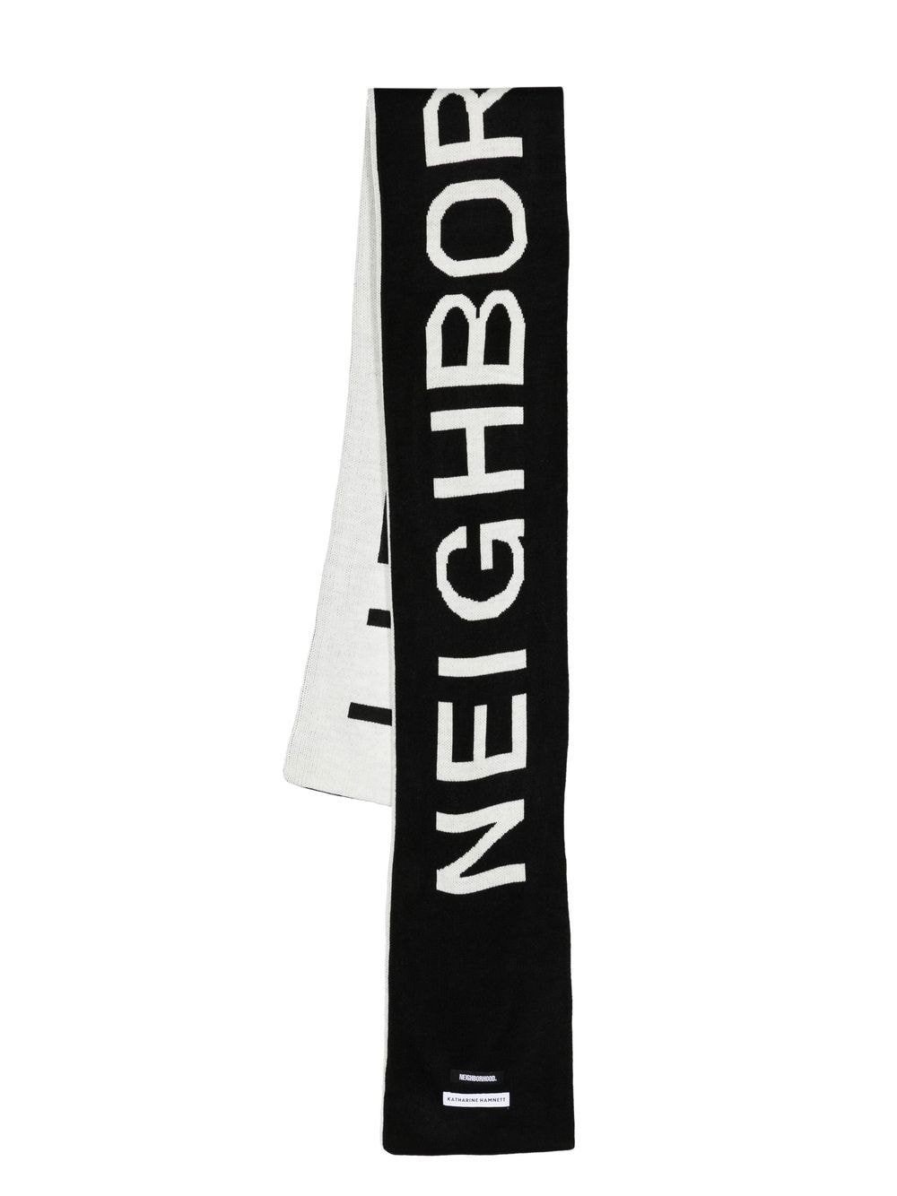 Neighborhood intarsia-knit logo scarf - Black von Neighborhood