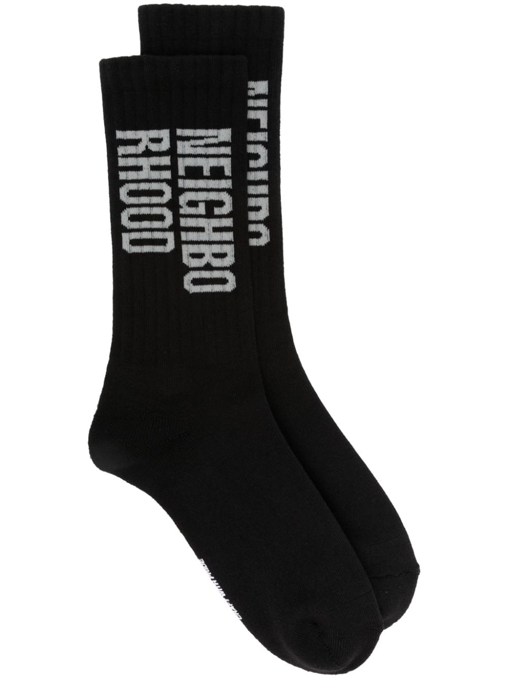 Neighborhood logo-intarsia socks - Black von Neighborhood