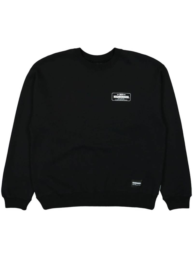 Neighborhood logo-patch cotton sweatshirt - Black von Neighborhood