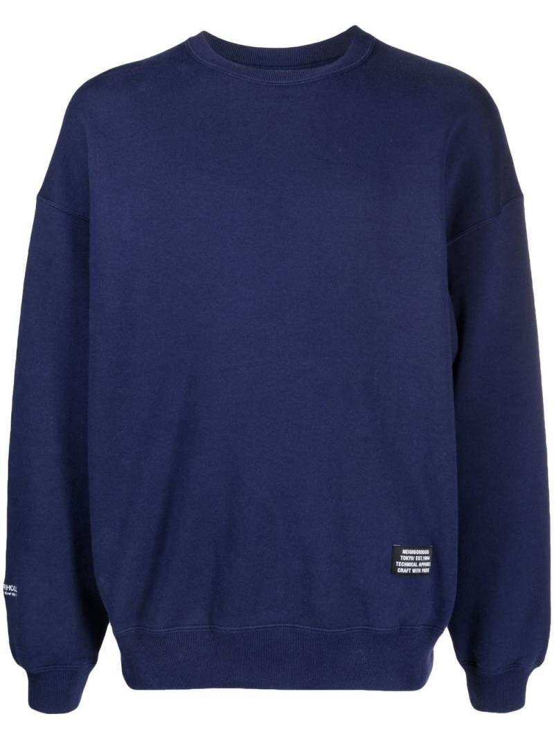 Neighborhood logo-patch detail sweatshirt - Blue von Neighborhood