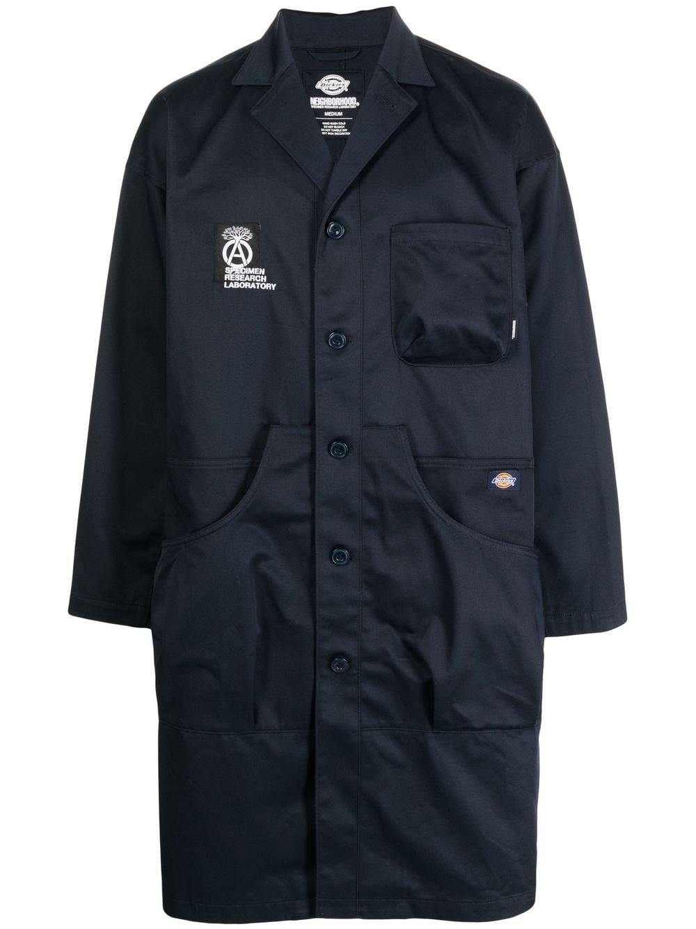 Neighborhood logo-patch single-breasted coat - Blue von Neighborhood