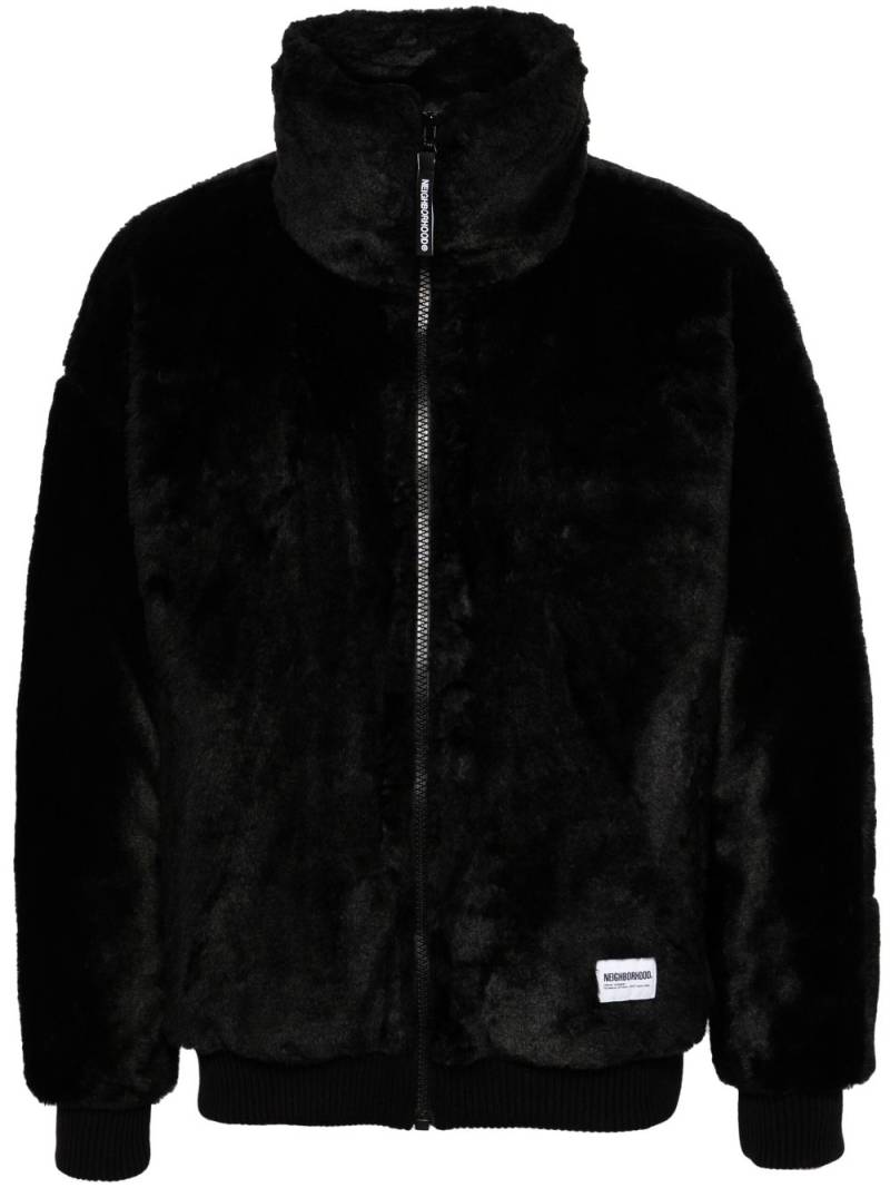 Neighborhood logo-print faux-fur jacket - Black von Neighborhood