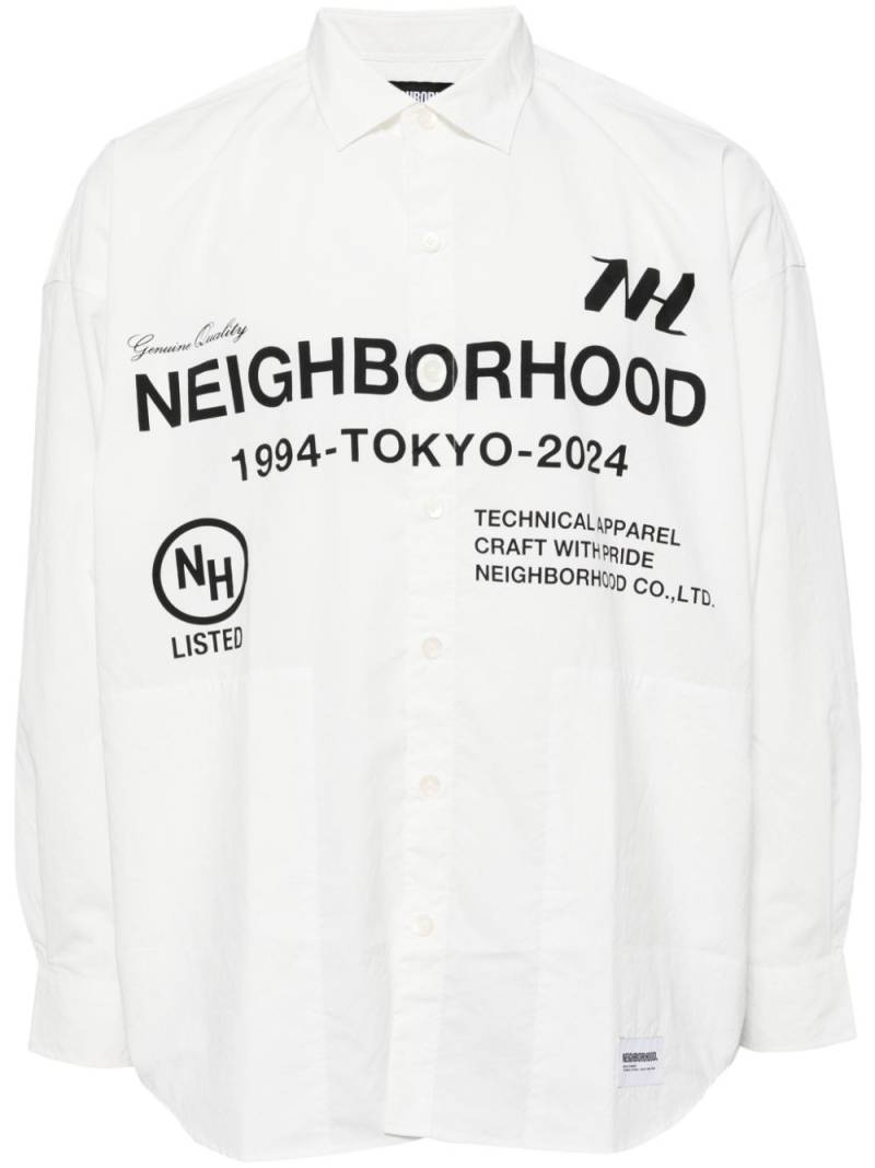 Neighborhood logo-print long-sleeve shirt - White von Neighborhood