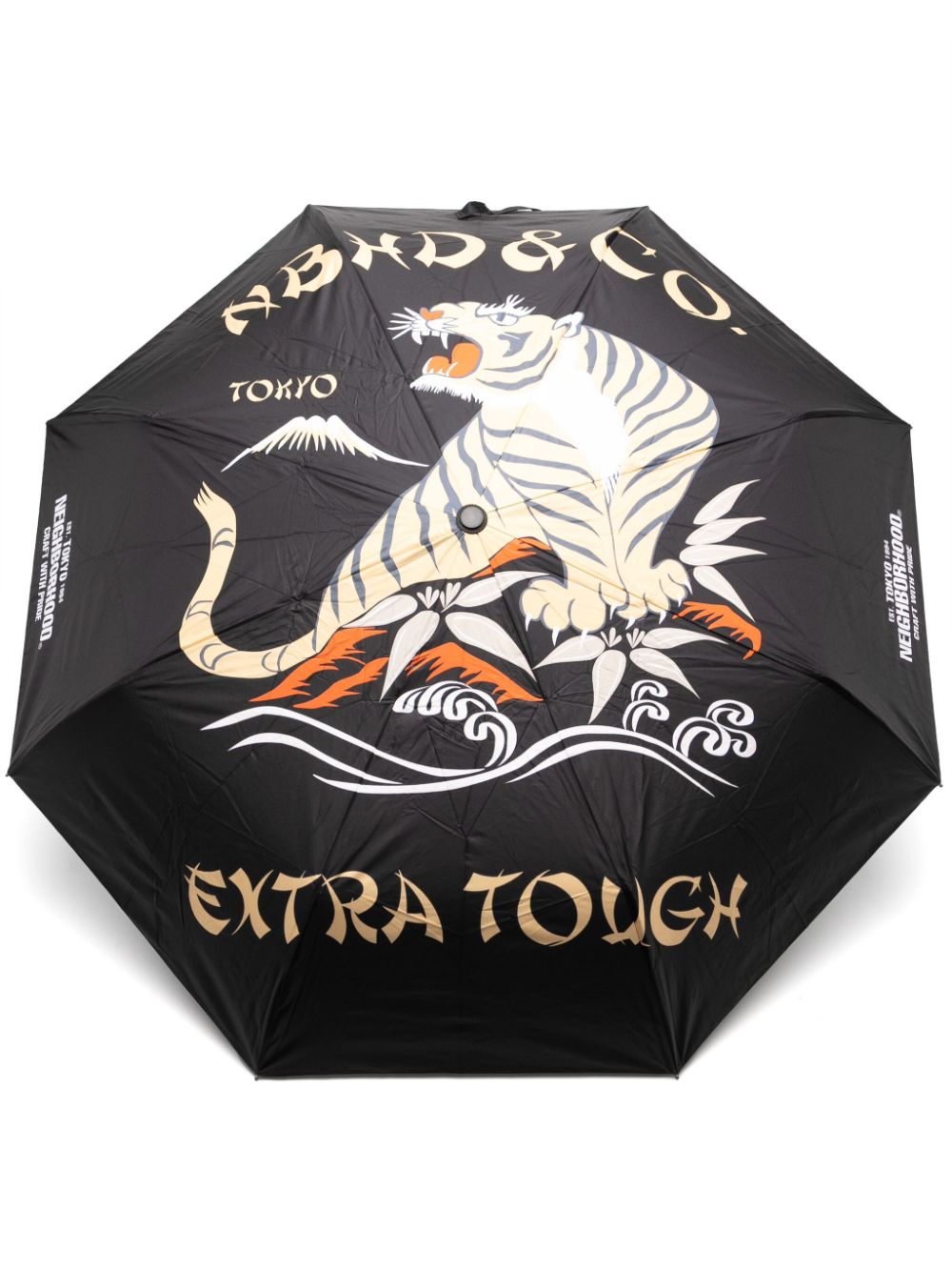 Neighborhood tigerprint folding umbrella - Black von Neighborhood