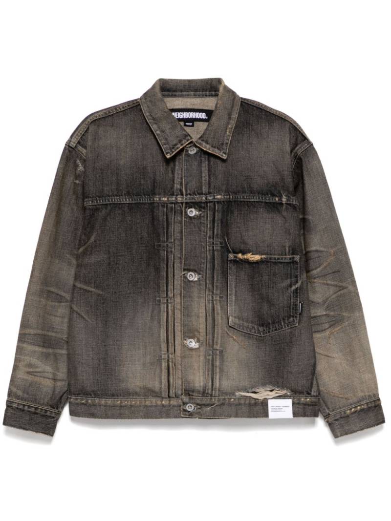 Neighborhood washed-effect denim jacket - Black von Neighborhood