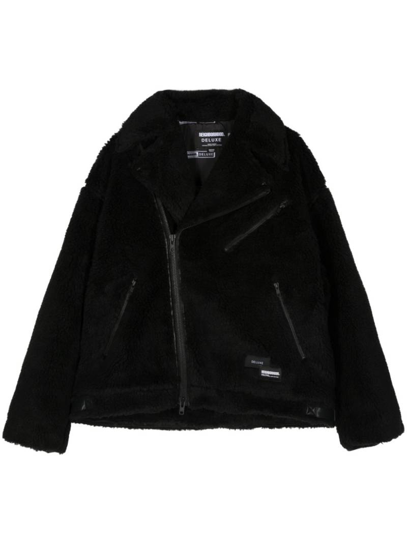 Neighborhood x Deluxe fleece biker jacket - Black von Neighborhood