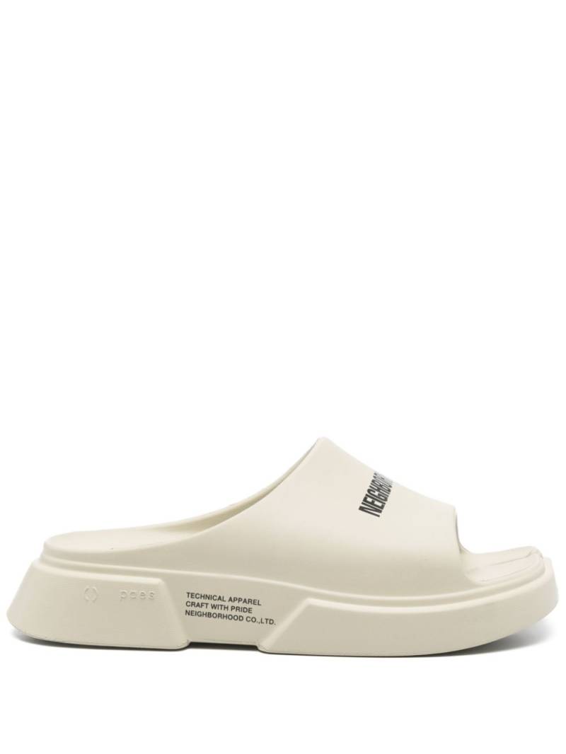 Neighborhood x Paes logo-print slides - Grey von Neighborhood