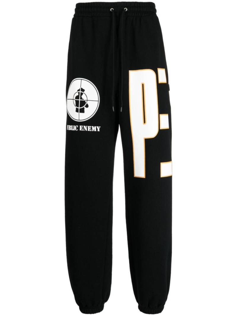 Neighborhood x Public Enemy logo-print track pants - Black von Neighborhood