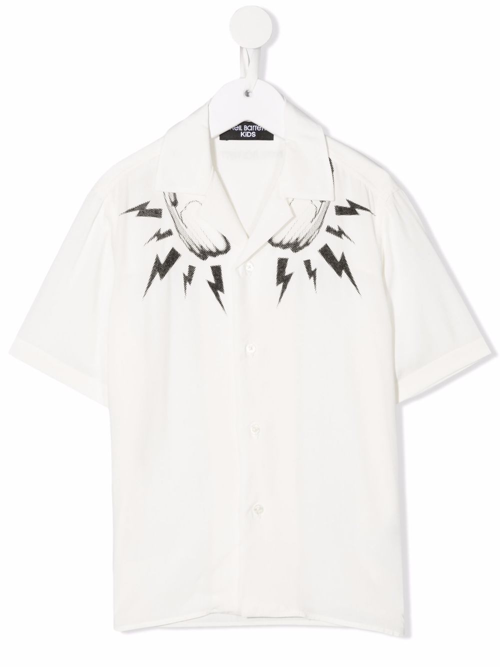 Neil Barrett Kids Thunderbolt short-sleeve shirt - White von Neil Barrett Kids