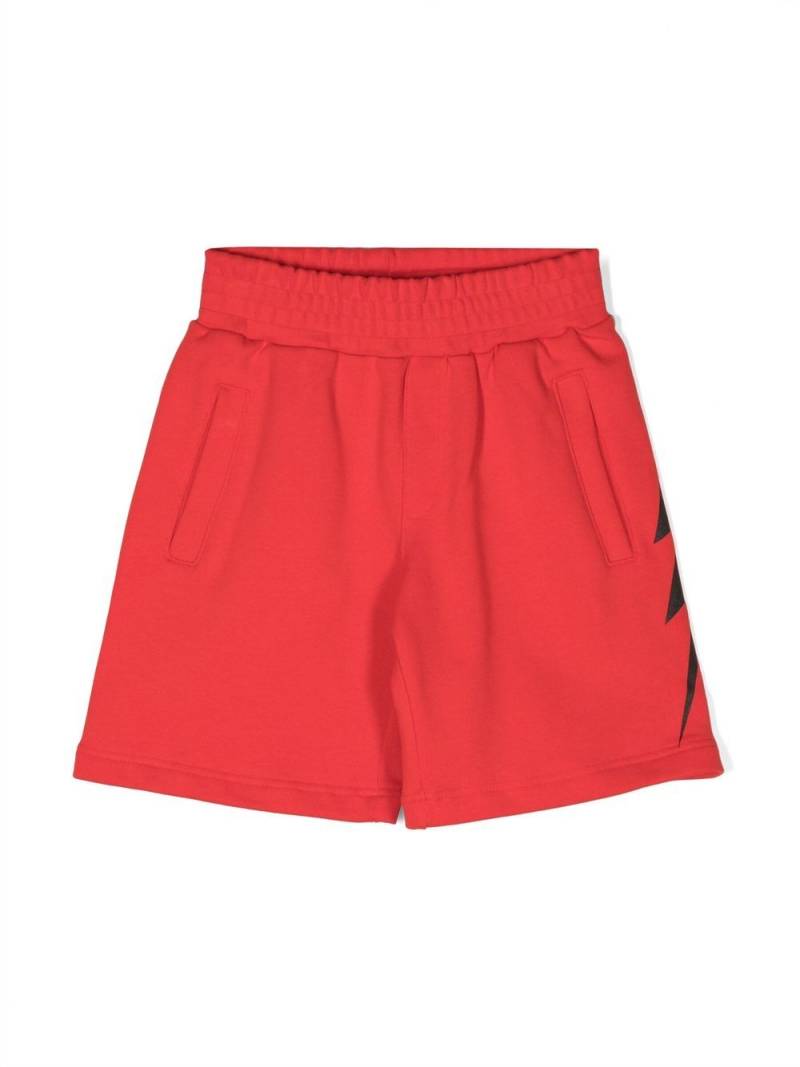 Neil Barrett Kids lightening-print shorts - Red von Neil Barrett Kids