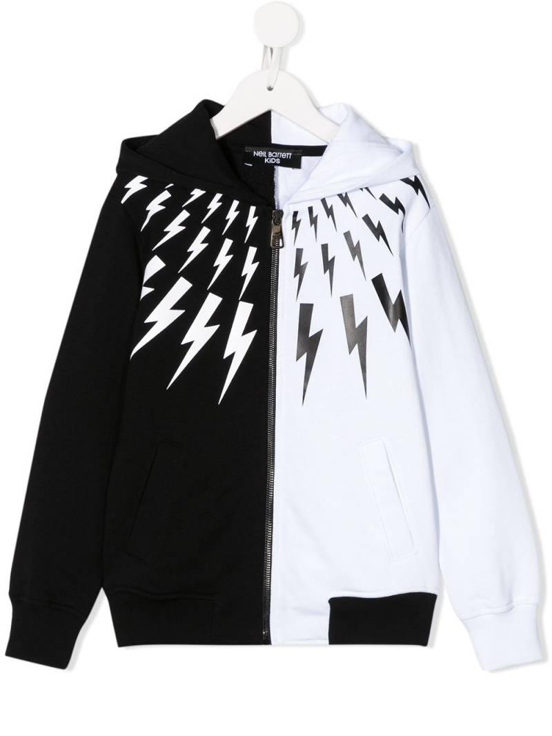 Neil Barrett Kids lightning bolt hoodie - Black von Neil Barrett Kids