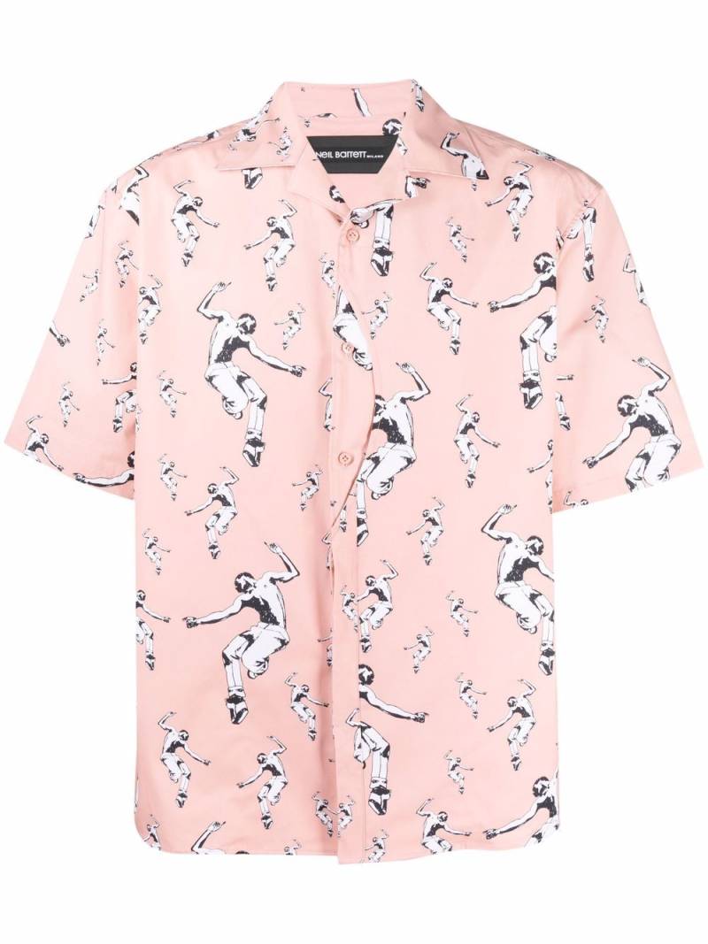 Neil Barrett Dancers print bowling shirt - Pink von Neil Barrett