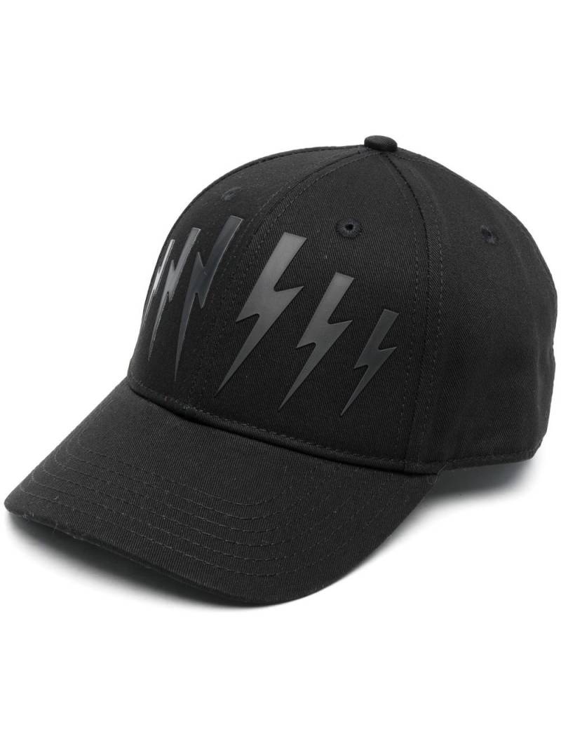 Neil Barrett Lightning-print baseball cap - Black von Neil Barrett