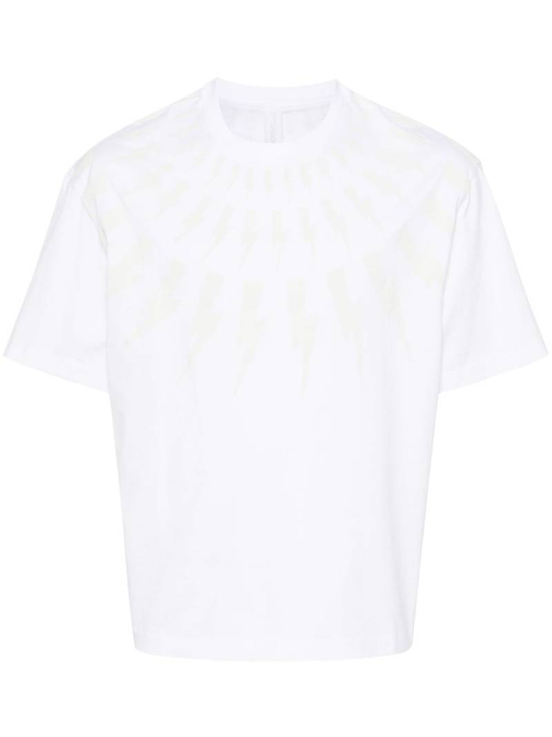 Neil Barrett Thunderbolt-print cotton T-shirt - White von Neil Barrett