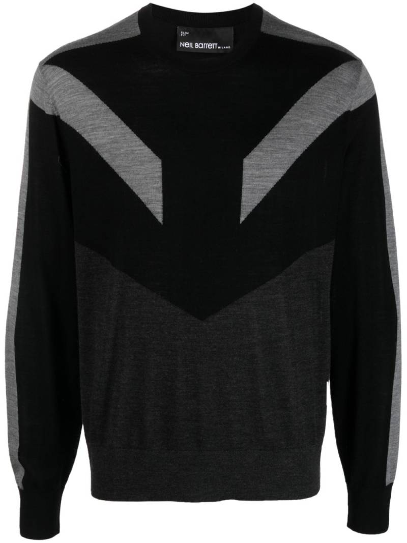 Neil Barrett colour-block fine-knit jumper - Black von Neil Barrett