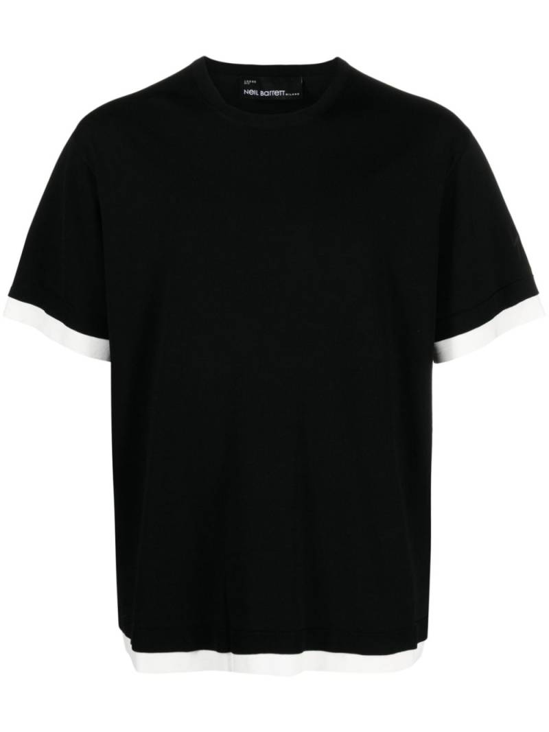 Neil Barrett contrasting-trim ribbed-knit T-shirt - Black von Neil Barrett