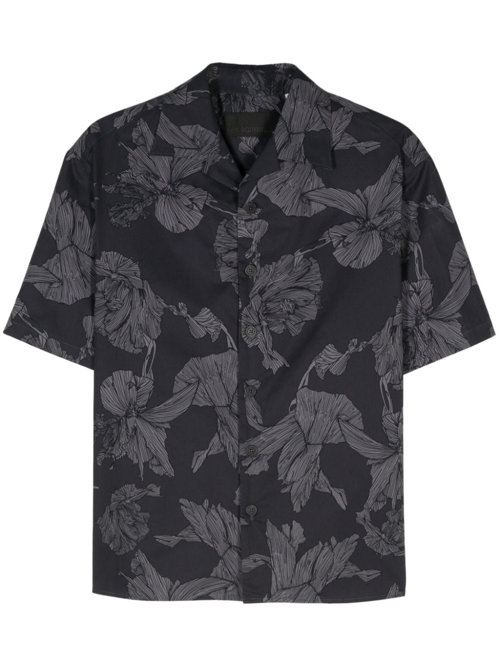 Neil Barrett floral-print bowling shirt - Blue von Neil Barrett