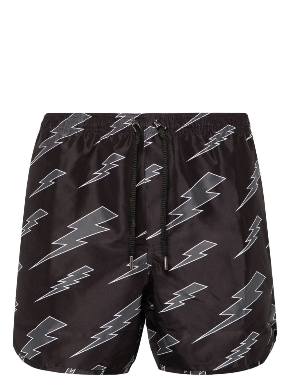 Neil Barrett lightning-print swimming trunks - Black von Neil Barrett