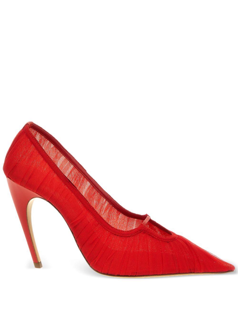 Nensi Dojaka 100mm tulle pumps - Red von Nensi Dojaka