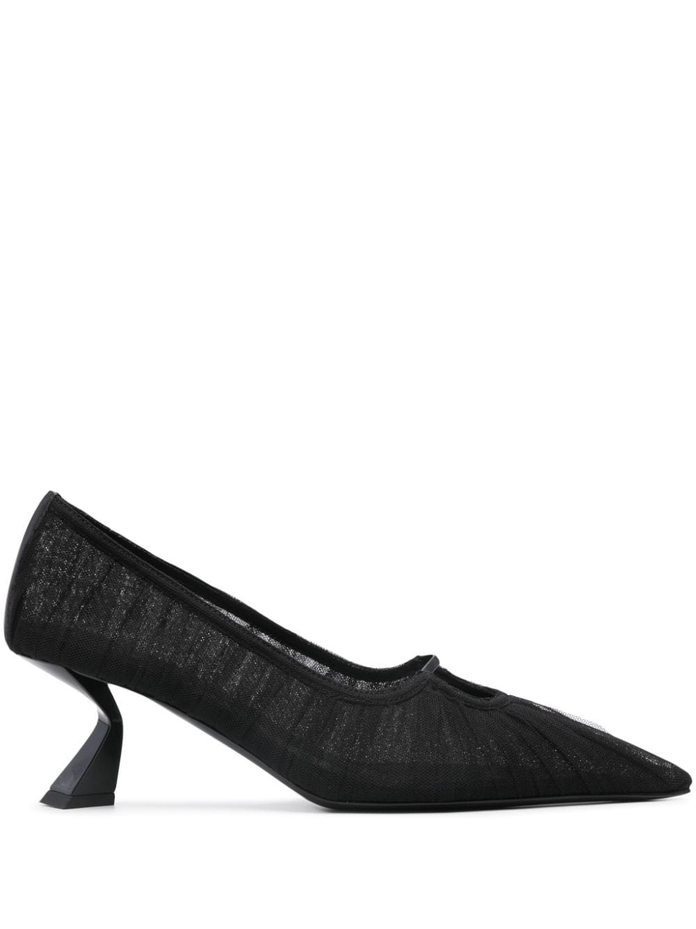 Nensi Dojaka 75mm sculpted-heel tulle pumps - Black von Nensi Dojaka