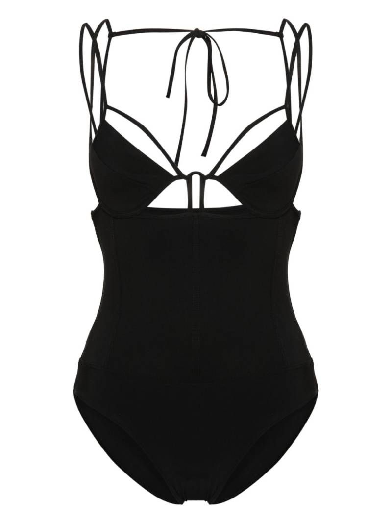 Nensi Dojaka V-neck cut-out swimsuit - Black von Nensi Dojaka