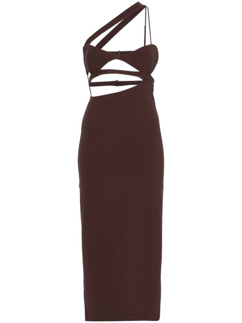 Nensi Dojaka asymmetric midi dress - Brown von Nensi Dojaka