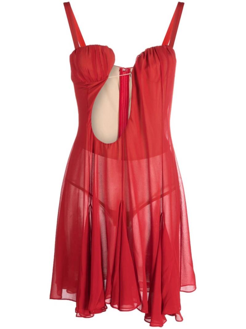 Nensi Dojaka cut-out tulle minidress - Red von Nensi Dojaka