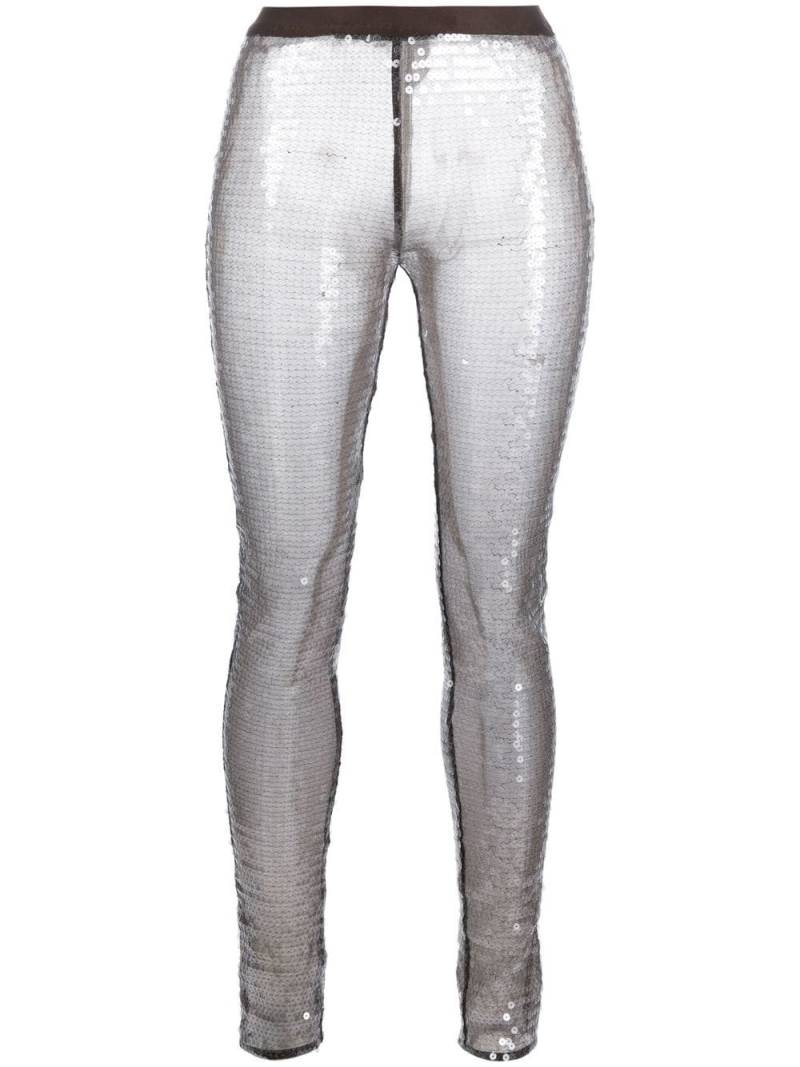 Nensi Dojaka high-waist sequined leggings - Brown von Nensi Dojaka