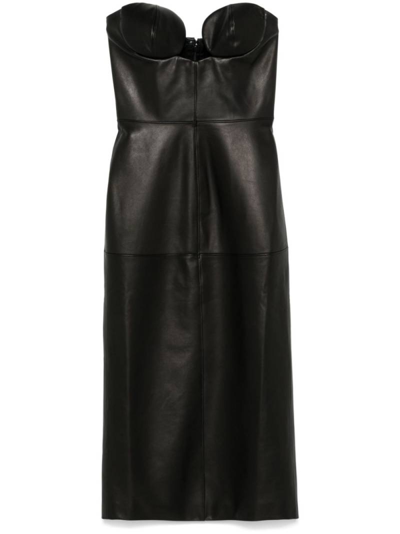 Nensi Dojaka leather midi dress - Black von Nensi Dojaka