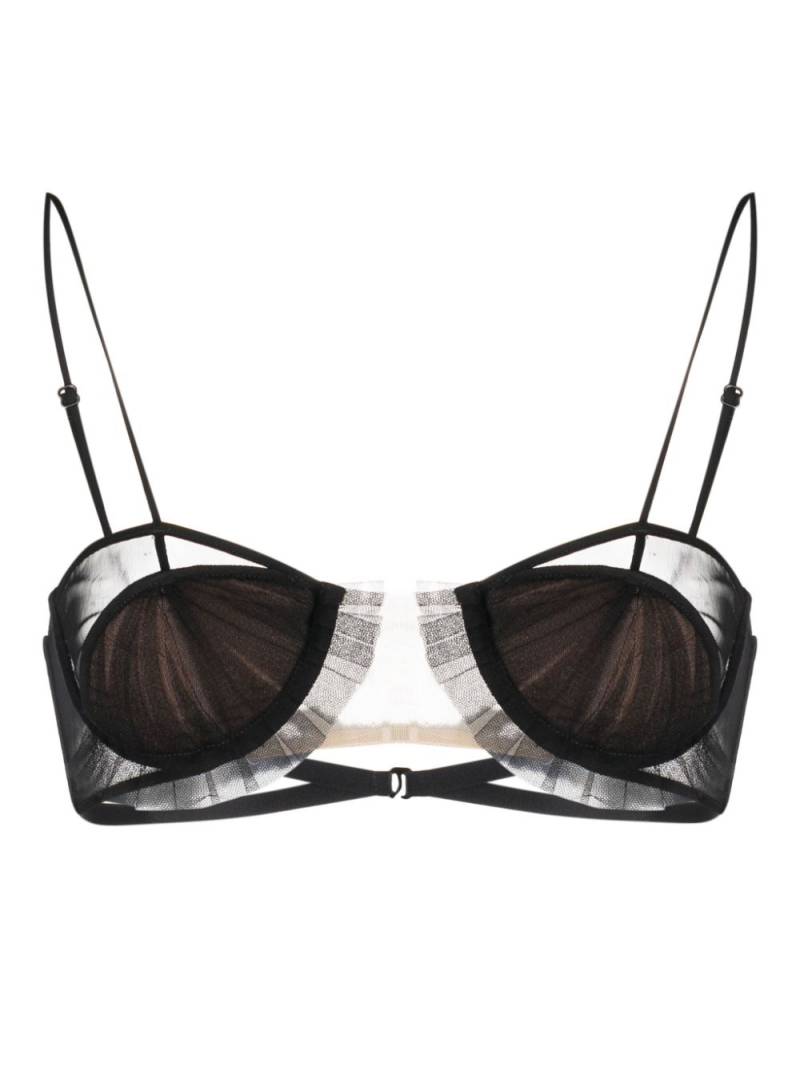 Nensi Dojaka panelled semi-sheer bra - Black von Nensi Dojaka