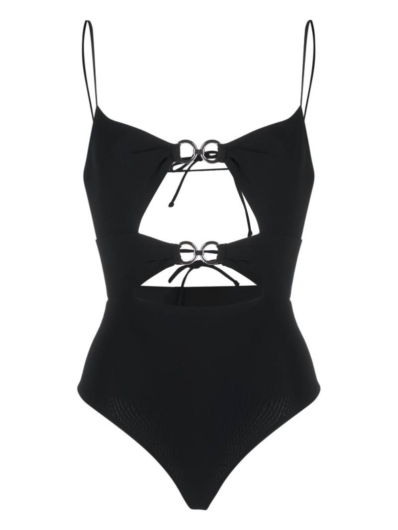 Nensi Dojaka ring-embellished cut-out swimsuit - Black von Nensi Dojaka