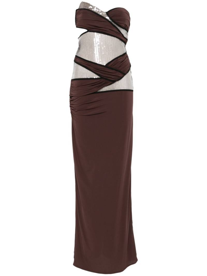 Nensi Dojaka sequin-embellished maxi dress - Brown von Nensi Dojaka