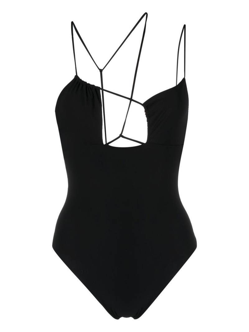 Nensi Dojaka strap-detail swimsuit - Black von Nensi Dojaka