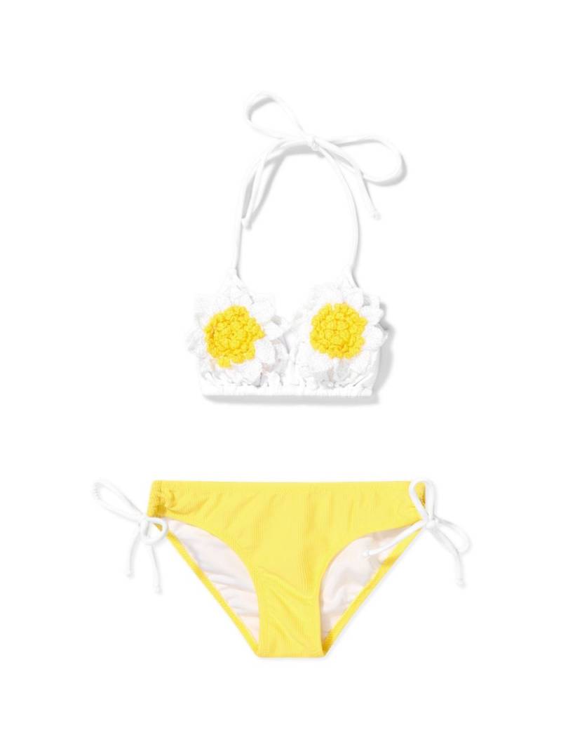 Nessi Byrd Kids Alita daisy-appliqué bikini - Yellow von Nessi Byrd Kids